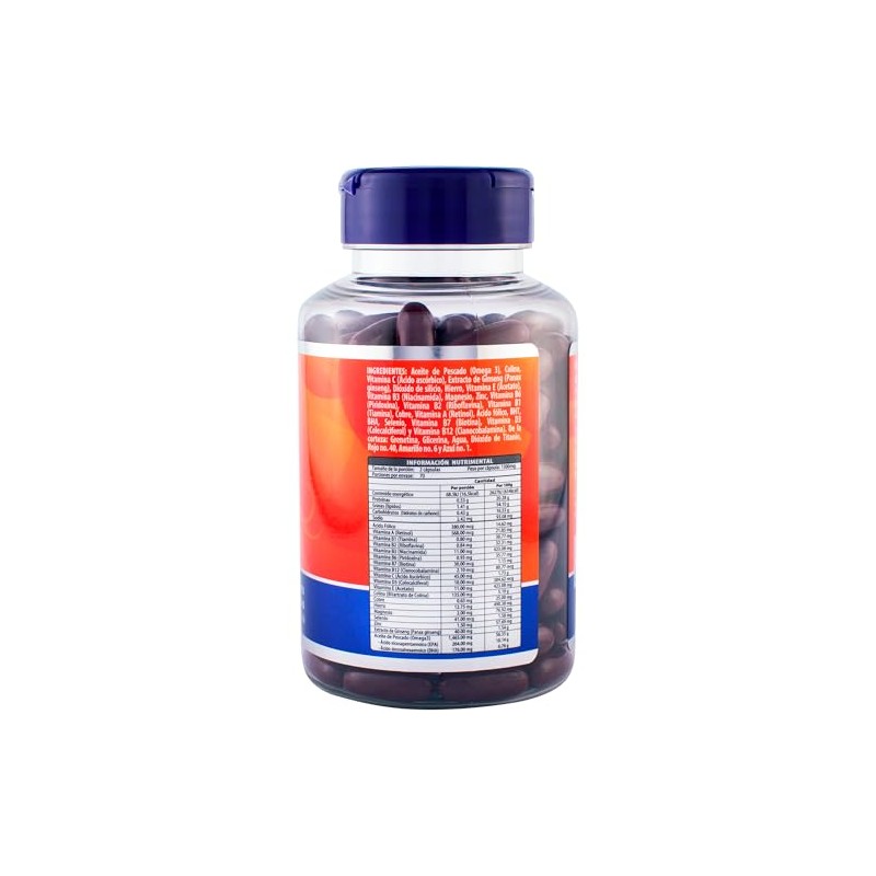 GINSENG MULTIVIT - Maklen Multivitaminico con Ginseng y Omega 3