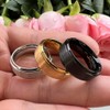 TUTISS 8mm Silver Black & Gold 316L Stainless Steel Rings