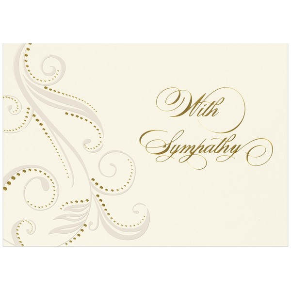 JAM Paper Blank Sympathy Greeting Cards & Matching Envelopes Set - With Sympathy Damask - 25/Pack