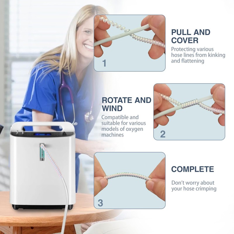 BuyUp 12 Pack Oxygen Tubing Support Crimp Straightener for Portable