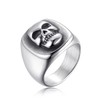 Skull Signet Ring for Men Stainless Steel Gothic Punk Statement