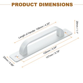 uxcell 2 Pcs Barn Door Handle, 5.79 Inch Door Pull Handles, Patio Gate Handle for Cabinet Garage Sliding Door Closet Drawer Shed, Silver