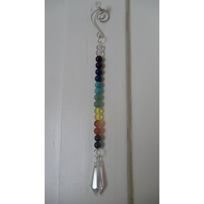 Chakra Gemstone Sun Catcher Crystal Rainbow Hanging Decoration Home Gift