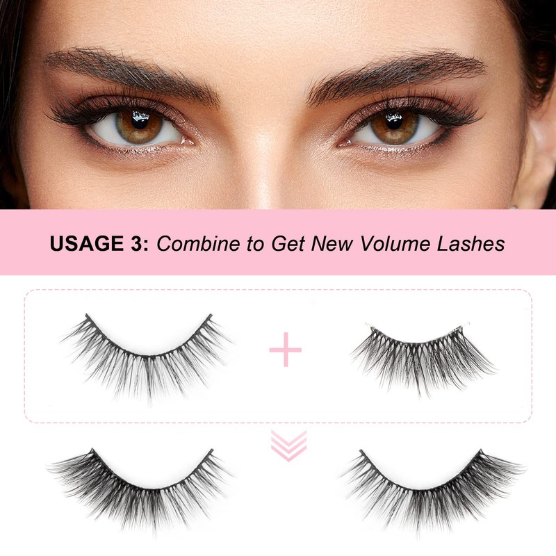Glowing Win Half Eyelashes, Cateye Natural Look Artificial Eyelashes, 10