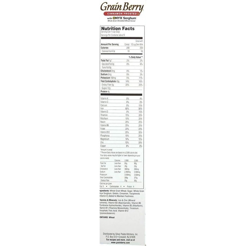 Grain.Berry Cereal - Cinnamon Frosted Wheat Cereal with ONYX Sorghum