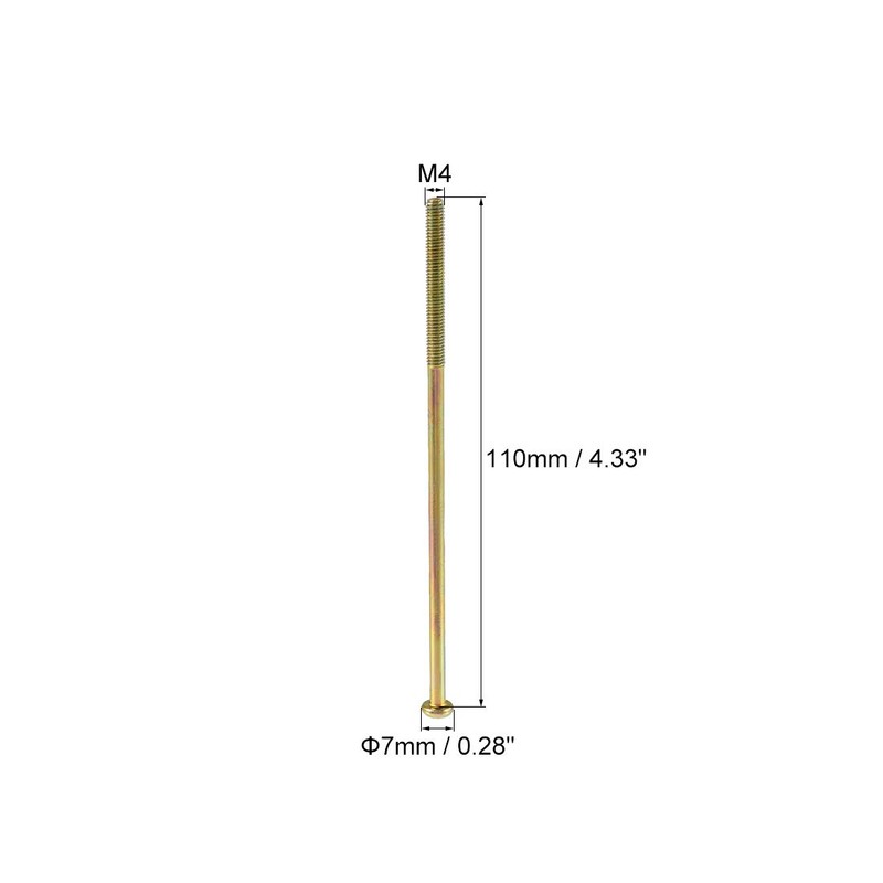 sourcing map M4 x 110mm Male Thread Phillips Pan Head