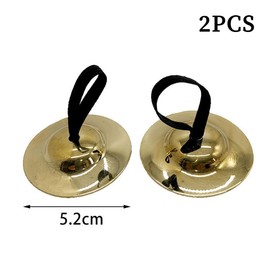 BZKSER Brass Finger Cymbals - 2 Pieces Finger Cymbals, Finger Cymbals Musical Instrument Hand Cymbal with Elastic Band, Belly Dance Finger Brass Musical Instrument Rhythm Maker for Dancers Ball Party