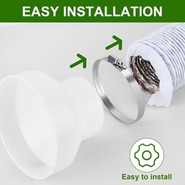 DMJJSD® Ducting Reducer 150mm to 100mm/6 to 4 inch Duct Pipe Reduction Connector mit Stainless Hose Clips(91-114mm,141-165mm) Extractor Fan Reducer Circular Reducing Joint Duct Pipe Connector Adaptor