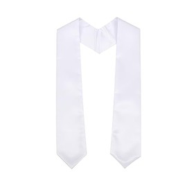 Erligo Unisex Adult Plain Graduation Stole 60" Long (White)