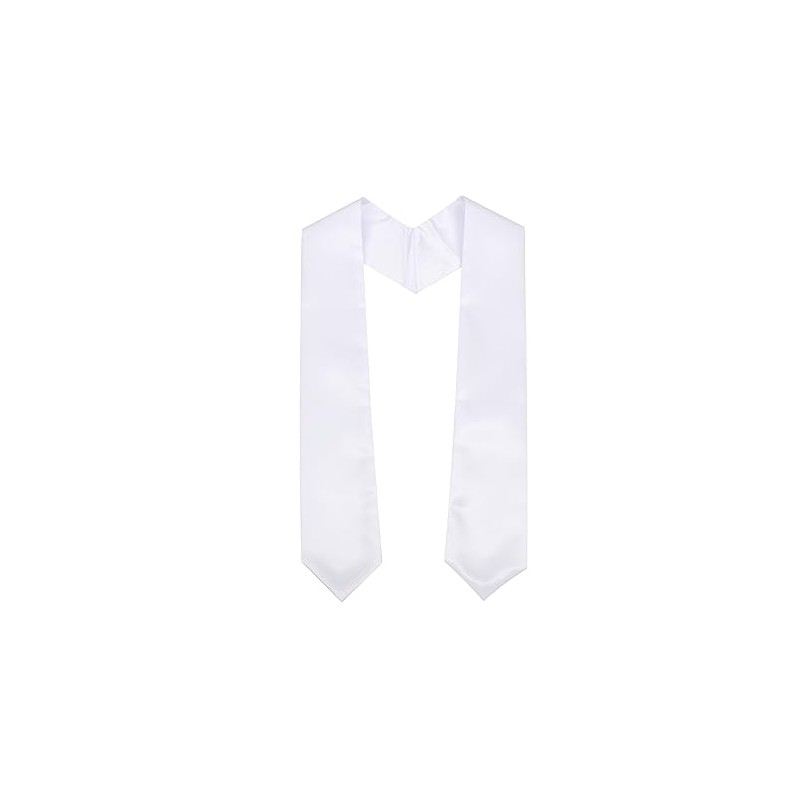 Erligo Unisex Adult Plain Graduation Stole 60" Long (White)