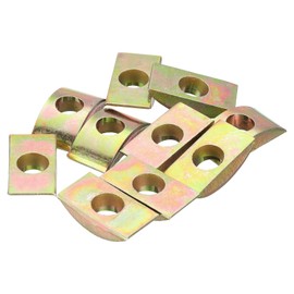 sourcing map 12pcs M8 Half Moon Nuts Washers, Iron Solid Half Moon Lock Washer, Spacer Connector Hardware Fittings, Bronze