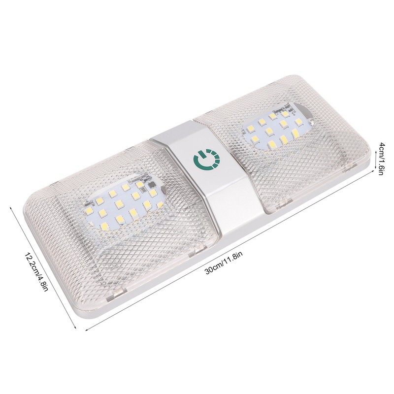 RV Ceiling Double Reading Light Touch Button Stepless 48 LEDs