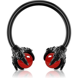 Blue Palm Jewelry 1 - 16 Gauge Red Purple or Black Horseshoe Septum Nose Ear Lip Helix Tragus C315 - 16G 3/8" Red