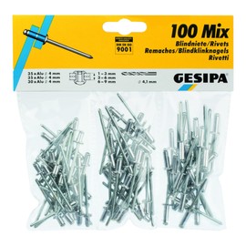 Gesipa 639.11 Blind Rivet Assortment, Pack of 100