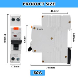 30mA Residual Current Circuit Breaker, Circuit Breaker, Fi Circuit Breaker, 1P+N 6kA Circuit Breaker, Circuit Breaker RCBO High Performance Short Circuit Protection Device, For Residential Lighting