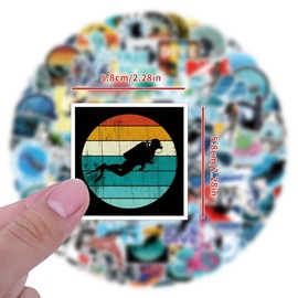 Diving Stickers 100 Pieces Cute Decoration for Car Laptop Skateboard Bicycle Moped Motorcycle Bicycle Computer, Suitable for Adults Children Dive Sticker Set