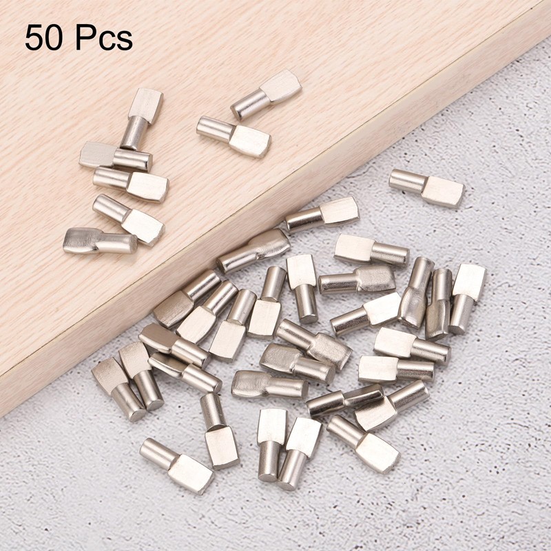 sourcing map 50pcs Shelf Support Peg 5mm/0.2" Spoon Shaped Iron