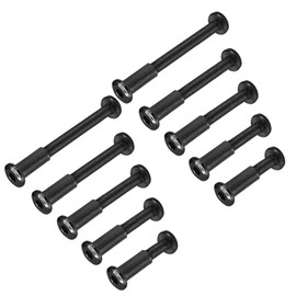 Jersvimc 30 Sets M6x16/25/35/45/55mm Hex Drive Socket Cap Bolt Kit with Allen Wrench, Black Furniture Connector Bolts M6 Countersunk Screw Barrel Nuts Binding Screws for Cabinet