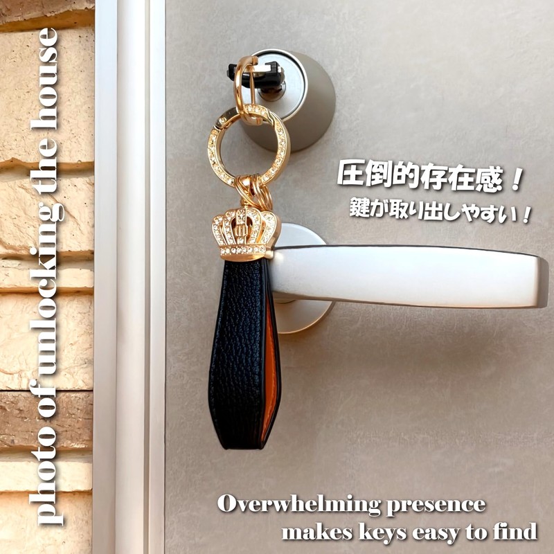 POP.HEART Crown Key Chain, Tiara, Crown, Strap, Leather, Women's, Men's,