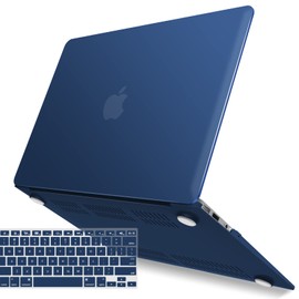 IBENZER Compatible with MacBook Air 11 Inch Case Model A1370 A1465, Soft Touch Plastic Hard Shell Case Bundle with Keyboard Cover for Mac Air 11, Navyl Blue, A11NVBL+1