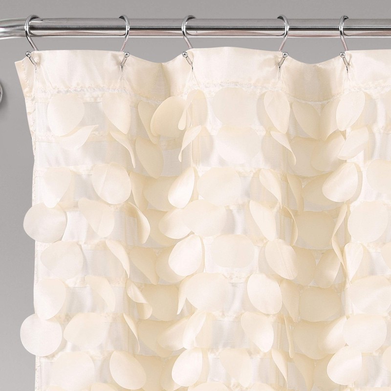 Lush Decor Lillian Shower Curtain | Textured Shimmer Circle Design