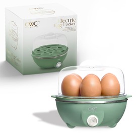 COOK WITH COLOR 350W Electric Double Layer Egg Cooker - Egg Boiler for Hard Boiled, Soft Boiled, and Omelettes, 6.1x6.1x5.5, Dark Sage