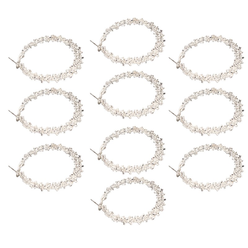 5 Pair Silver Hoop Earrings Retro Simple Lightweight Zinc Alloy
