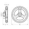 Ganter Normelemente | Aluminium Handwheel | DIN 950-AL-160-B14-A | Diameter