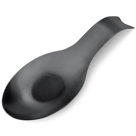 VanlonPro Stainless Steel Spoon Rest, Spatula Ladle Holder, Stainless Steel Utensil Spoon Rest Holder, Brushed Finish, Dishwasher Safe 9.8 x 3.7 Inch (1PC, Fishtail - Black)