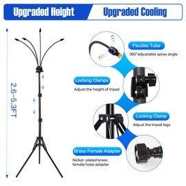 joyhalo Standing Misters for Outside Patio, Adjustable Height 5.3 FT Misting System for Cooling Outdoor, Portable Water Mister for Patio Cooling, Backyard, Porch, Garden Sprinkler