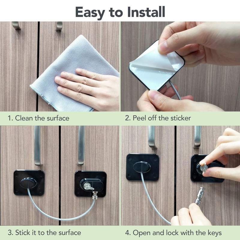 Moonybaby Freezer Lock 2 Packs, Fridge Lock with Steel Wire