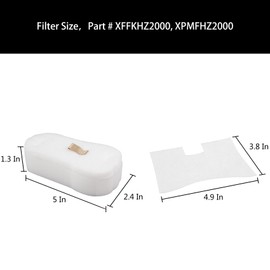 Generic Replacement Filter Compatible with Shark HZ2000 HZ2002 HZ250 HZ251 HH200 HH202 HZ602 HZ702 UV580 HH200 HH202 HZ251 HS152AMZ HZ2003C Vacuum, Part # XFFKHZ2000, XPMFHZ2000, White