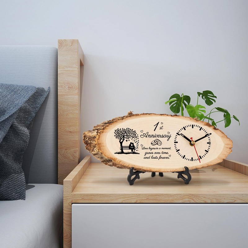 1 Year Anniversary Wedding Gifts for Husband, DIY Wooden Clock