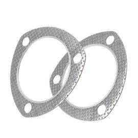 The Lord of the Tools 2 x 3-inch round 3-hole exhaust silencer flange gasket with inner ring, hole spacing 85 mm