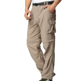 Jessie Kidden Mens Hiking Pants Convertible Quick Dry Lightweight Zip Off Outdoor Fishing Travel Safari Pants (225 Khaki 38)