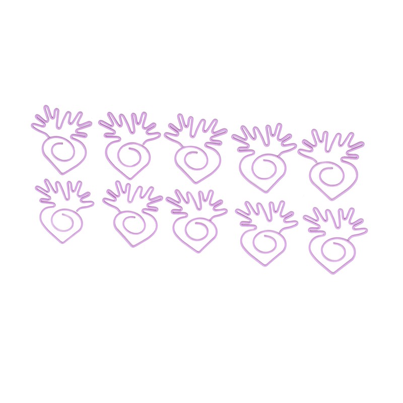 100pcs Paper Clips Portable Mini Electroplating Purple Cute Radish Shape