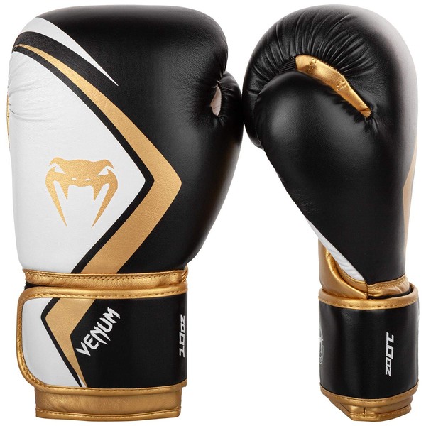 Venum Boxing Gloves Contender 2.0 - Black/White-Gold-8 oz