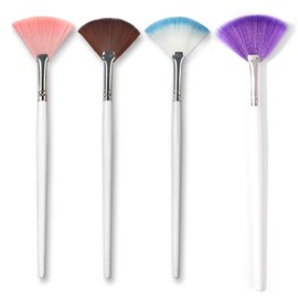4 Pack Fan Brushes Fan Mask Brush Set, Facial Mask Brush Mask Applicator Brush for Peel Mask Makeup Tool (4 Colors)