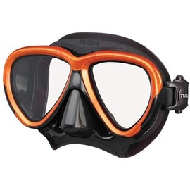 TUSA Intega Diving Mask Snorkel Diving Goggles Professional (Black/Energy Orange)