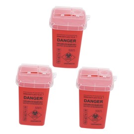 SAFIGLE 3Pcs Disposal Container with Flip Open Lid Durable Collector for Home and Barber Use Safe Needle Disposal Unit with Highly Visible Labels