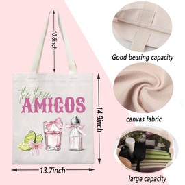 ENSIANTH The Three Amigos Gift Cinco De Mayo Celebration Tote Bag Margarita Cocktail Gift Lime Salt Tequila Shoulder Bag (Amigos bag)