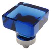 Cosmas 6377SN-BL Satin Nickel Cabinet Hardware Square Knob with Blue