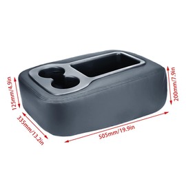 FZJDSD Dark Gray Jump Seat Armrest Cover Fit for Chevy Silverado Tahoe Avalanche Suburban GMC Sierra Yukon Yukon XL 2007 2008 2009 2010 2011 2012 2013 2014 Center Console Cover with Zipper Design