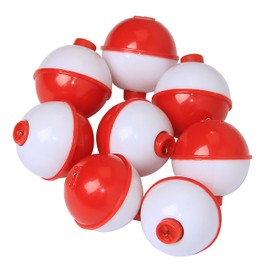 AGOOL Fishing Bobbers Set Snap Hard ABS on Red/White Fishing Floats Bobbers Push Button Round Buoy Floats Tackle Accessories Size: 0.5/0.75/1/1.25/1.5/2/2.5 Inch