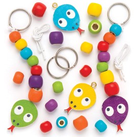 Baker Ross AR440 Snake Wooden Keyring & Bag Dangler Kits (Pack of 4)