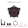 HDBUBALUS Matte Black Air Filter Cleaner Red Intake For Harley