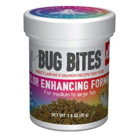 Fluval Bug Bites Color Enhancing Fish Food for Tropical Fish, 1.6 oz, Brown