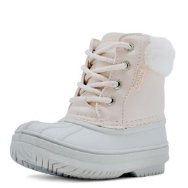 Nautica Kids Girls Waterproof Duck Boot Winter Shoe Big Kid-Little Kid-Toddler-Danube Toddler-Silver Blush Shimmer Size-6