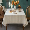 Linen Textured Rectangle/Oblong Tablecloth with Lace Trim Yarn-dyed Golden Purl
