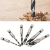 6Pcs 3 Point Drill Bit High Speed Steel Imperial Wood